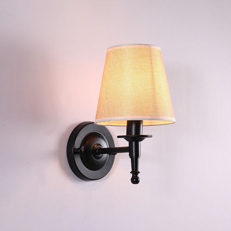 Wandleuchte aus Stoff mit Eimerschirm, Wandleuchte im Vintage-Stil, für Flur, Wandmontage