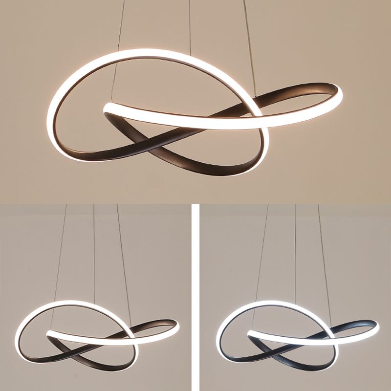 Estilo moderno forma espiral arenniier de metal 1 lámpara de lámpara de luz luz