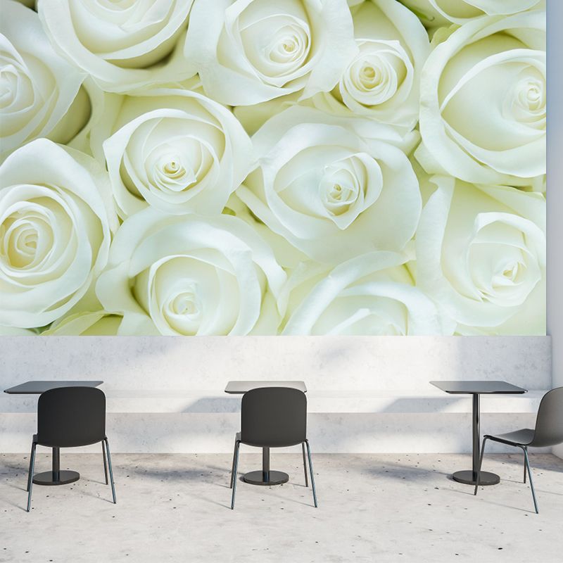 Beautiful Roses Wall Covering for Living Room Contemporary Moisture-Resistant Mural