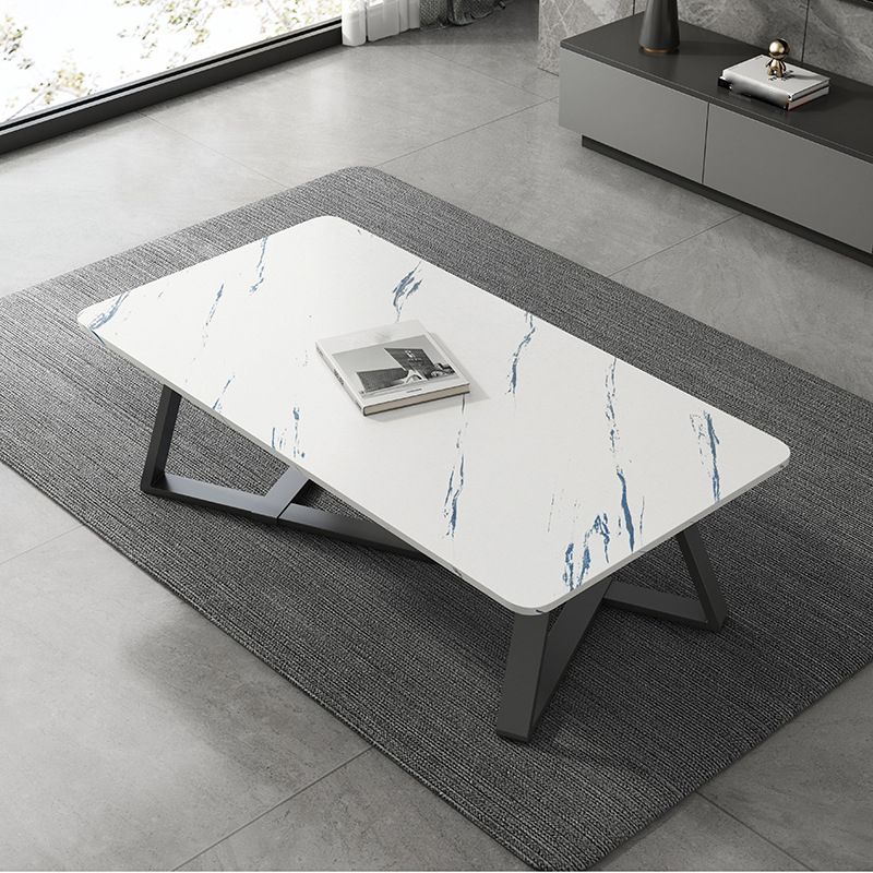 Cross Legs Coffee Table Minimalist Solid Wood Rectangular Coffee Table