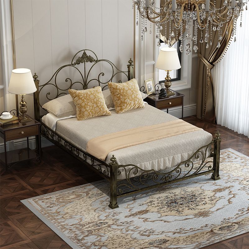 Industrial Bed with Headboard Standard Profile Bed with Metal Legs