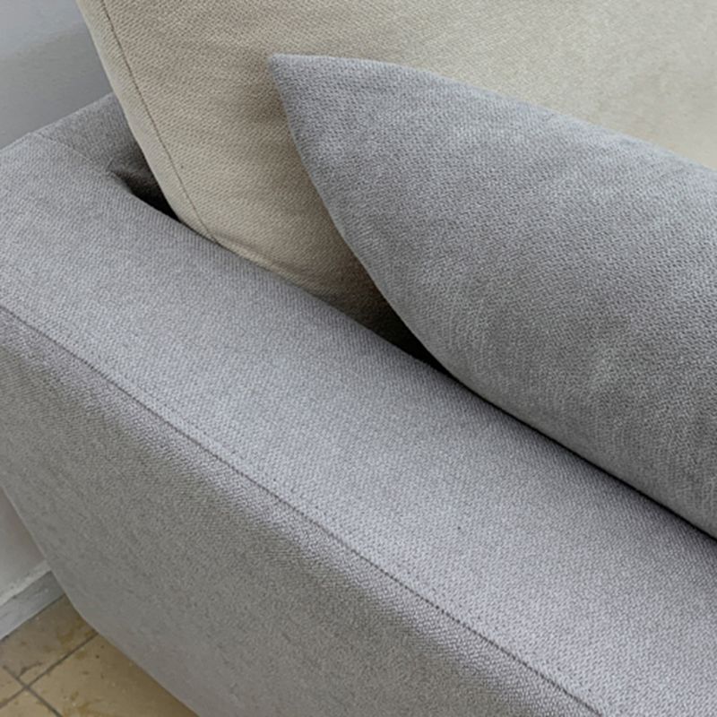 Contemporary Fabric Stationary Square Arm Loveseat with Loose Back