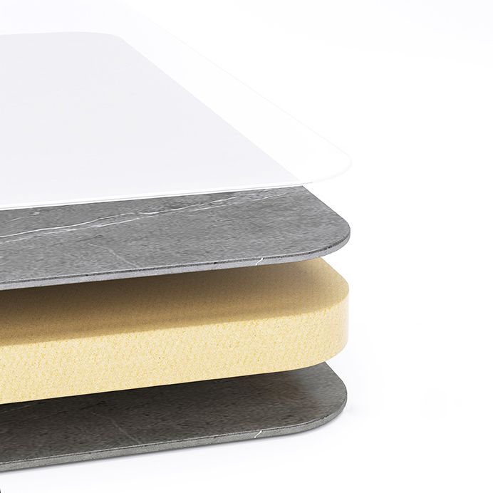 Minimalist Sintered Stone Top Standard Dining Table Set White Rectangle Dining Set for Kitchen