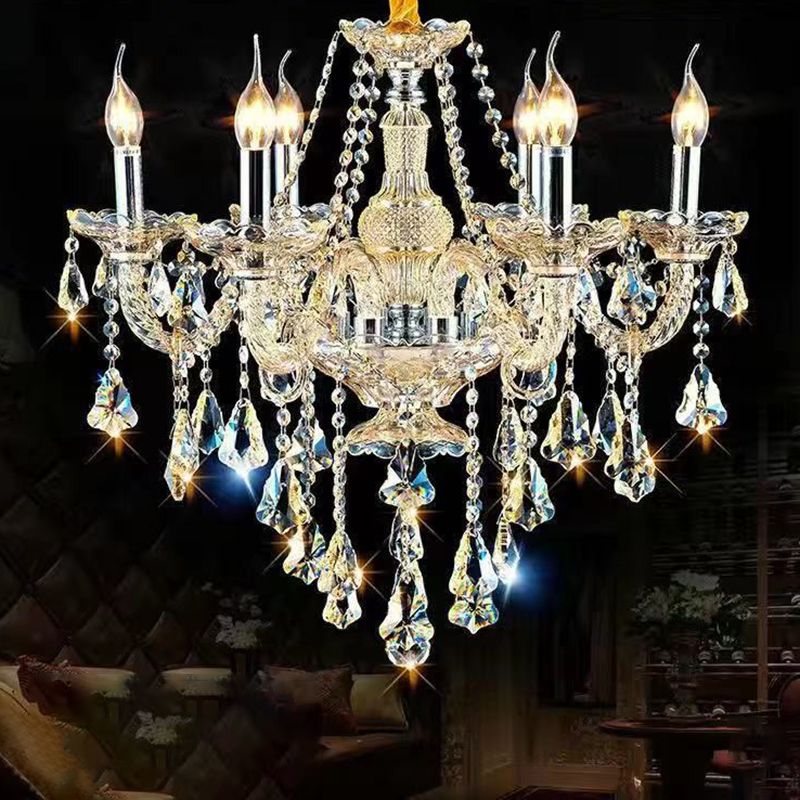 Metal Candle Pendant Lighting European Multi Lights Hanging Lamp Kit