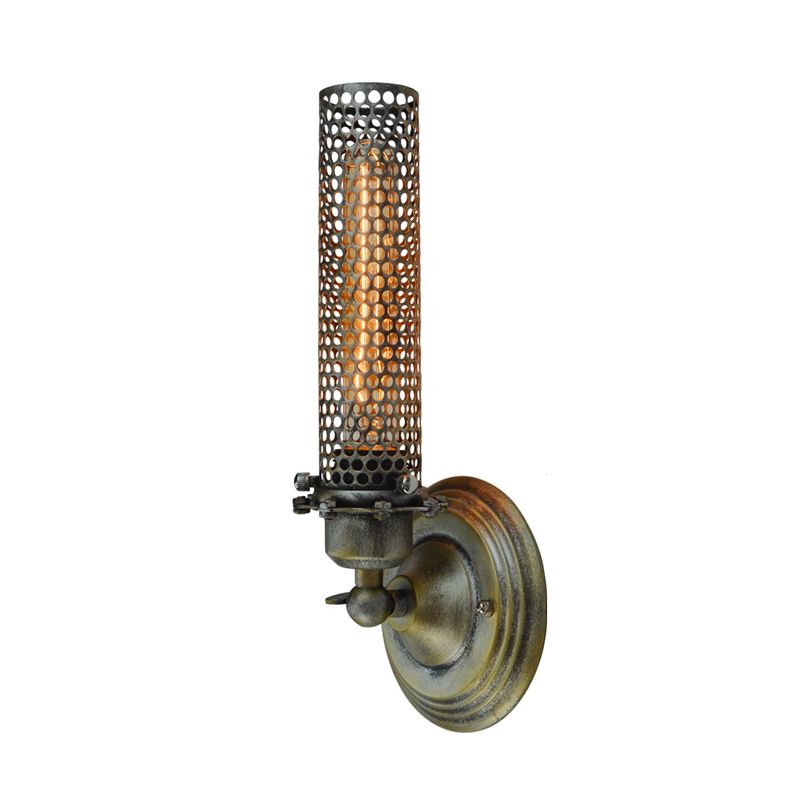 1/2 Lights Indoor Sconce Light Fixture Industrial Bronze Wall Lamp with Tube Metal Shade