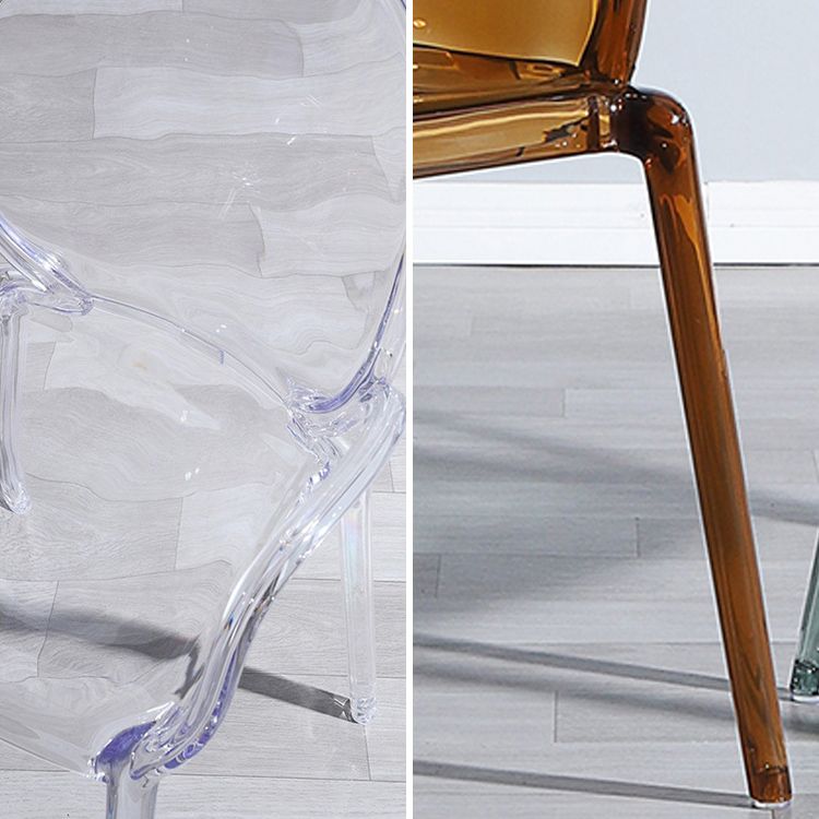 Modern Transparent Plastic Solid Back Side Chair 34"H Dining Chair for Restaurant