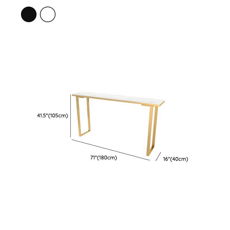 Faux Marble Table Modern Style Bistro Bar Table with Sled Base