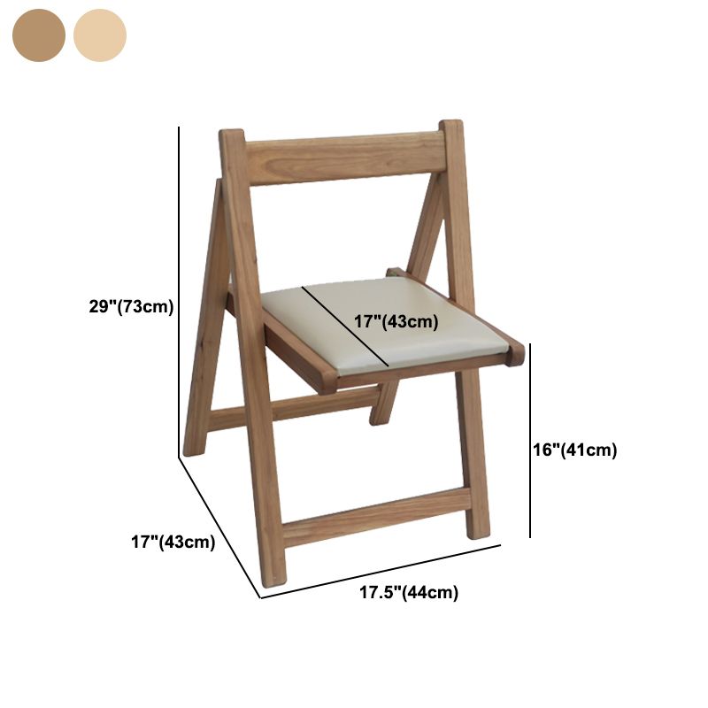 Contemporary Solid Wood Dining Chair Open Back Folding Side Chair