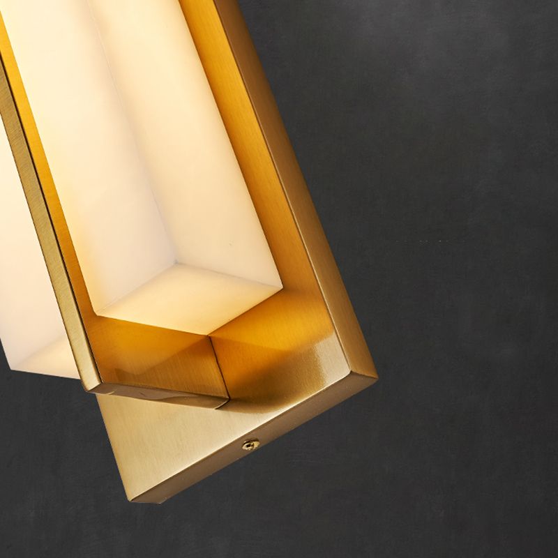 Gold Metal Modern Wall Sconce Rectangular Wall Mounted Light for Living Room