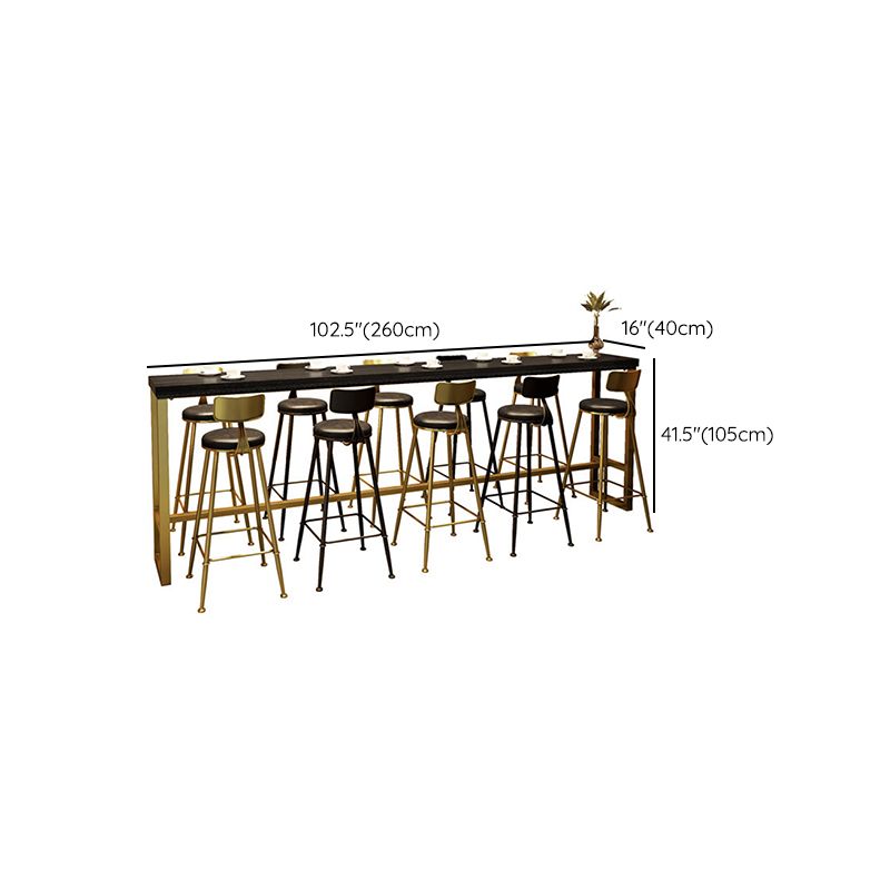 Rectangle Pub Table Bar Height Glam Solid Wood Bar Table for Small Places