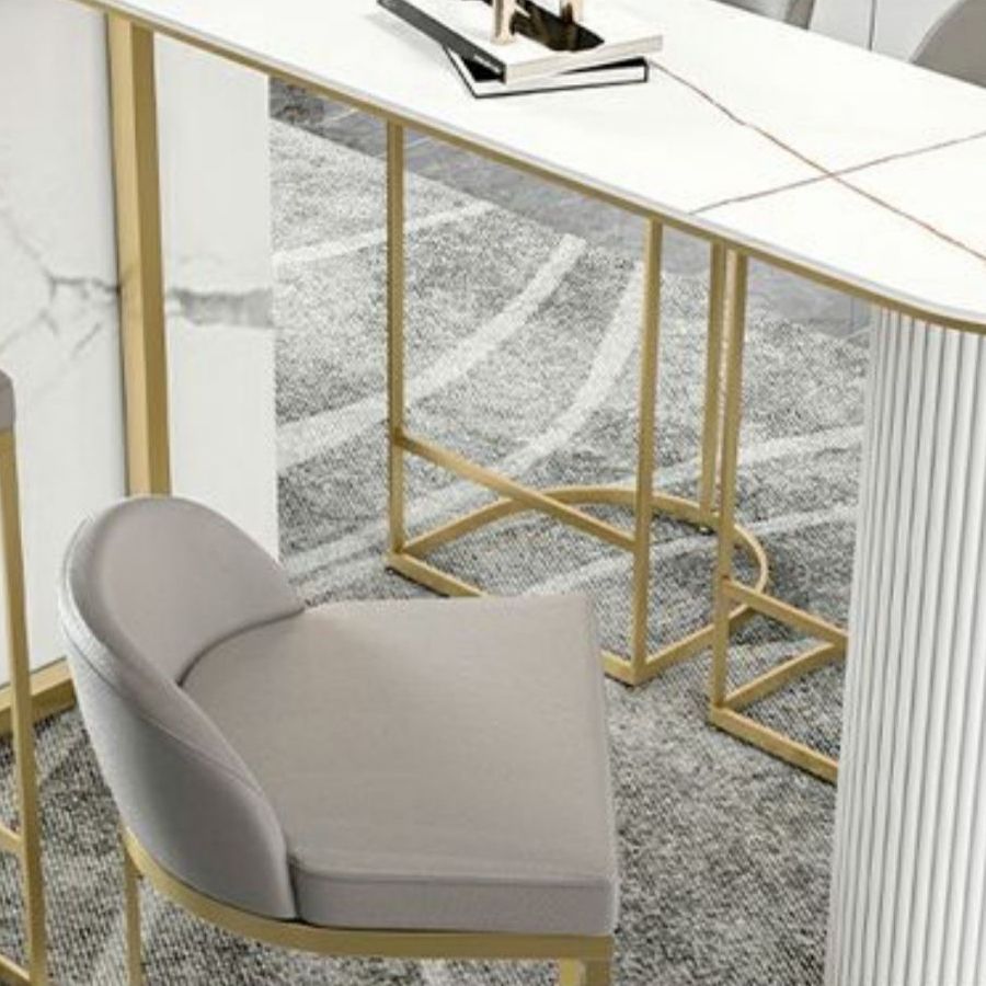 Modern 1/2/5 Pieces Bar Table Set Stone Counter Table with High Stools for Cafe