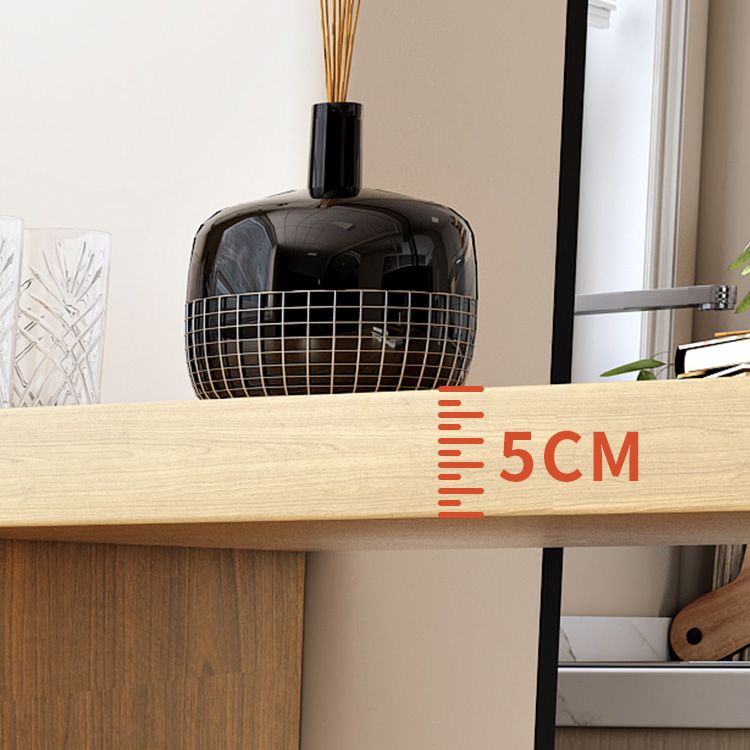 Contemporary Solid Wood Bar Dining Table Rectangle Bar Table with Storage Base