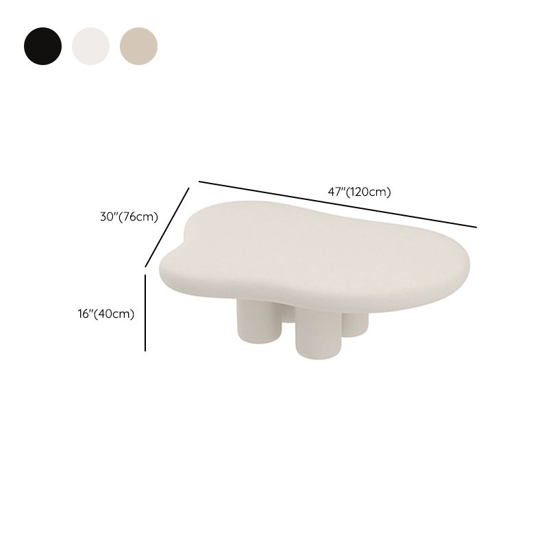 Wood Contemporary Coffee Table 4 Legs Single Coffee Cocktail Table