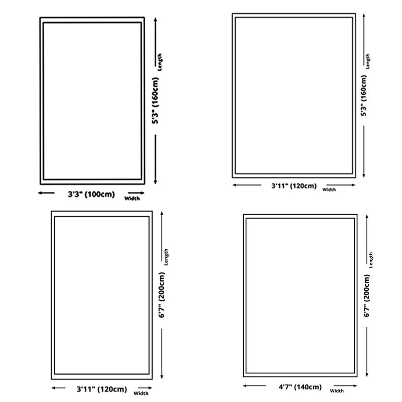 Blue Simple Carpet Polyester Tie-Dye Carpet Non-Slip Backing Carpet for Living Room