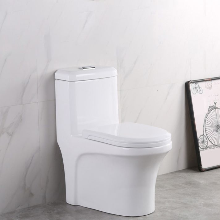Modern Elongated Toilet Bowl White Flush Toilet with Seat for Bathroom