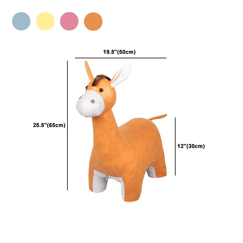 Modern Velvet Pouf Ottoman Contrast Color Donkey Shape Stain Resistant Pouf Chair