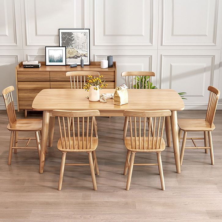 Modern Solid Wood Rectangle Dining Room Set Home Use Dining Table Furniture
