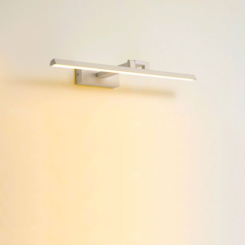 Metal linear Shade Swing Arm Wall Lights Modern 1 Head Wall Mount Fixture in White