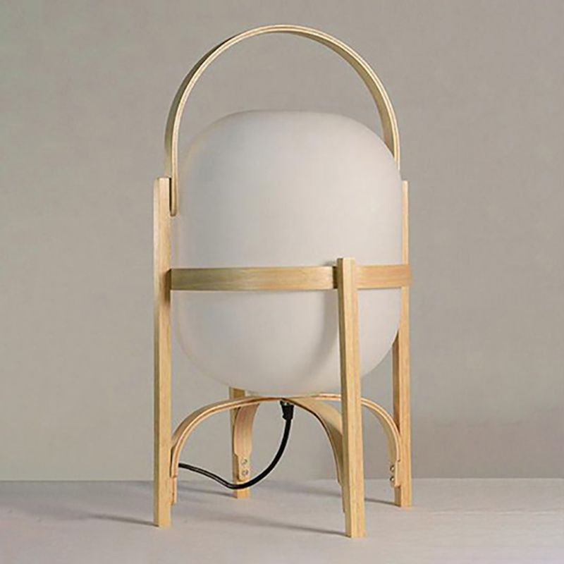 Geometric Night Table Lamps Modern Style Glass 1 Light Table Lamp in White