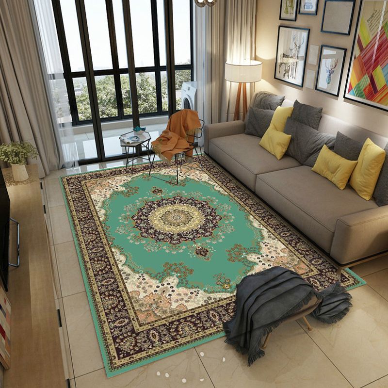 Tappeto di stampa damask marocchina multicolore in polipropilene tappeto resistente alle macchie resistenti a tappeto anti-slip per arredamento per la casa