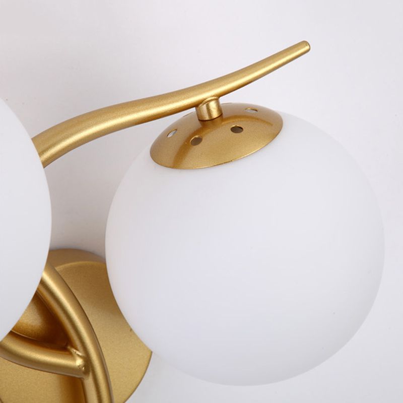 2-Light Glass Wall Lamp in Modern Creative Style Wrought Iron Wall Sconce for Interior Spaces