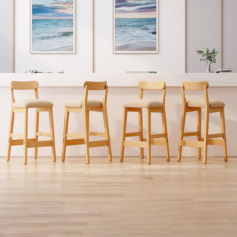 Industrial Wooden Counter Height Stool Armless Bar Stool with Cushion