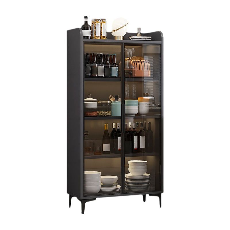 Glam Style Sideboard Engineered Wood Storage Dining Sideboard with Glass Door