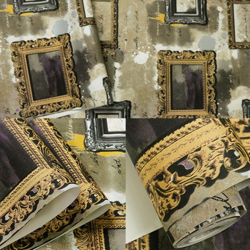 Vinyl Photo Frame Wallpaper Vintage Non-Pasted Wall Decor, 33 ft. x 20.5 in