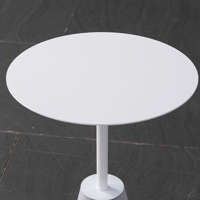 Pedestal 1 Single Coffee Table Mid-Century Modern Cocktail Table with Metal Top