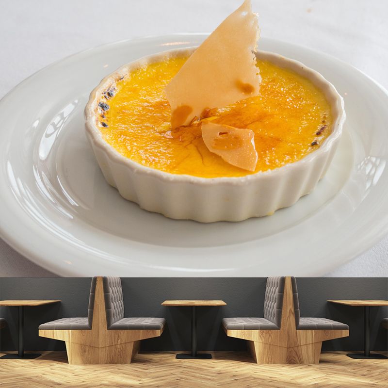 Customized Caramel Pudding Wall Mural Dessert Wallpaper Commerce Shop