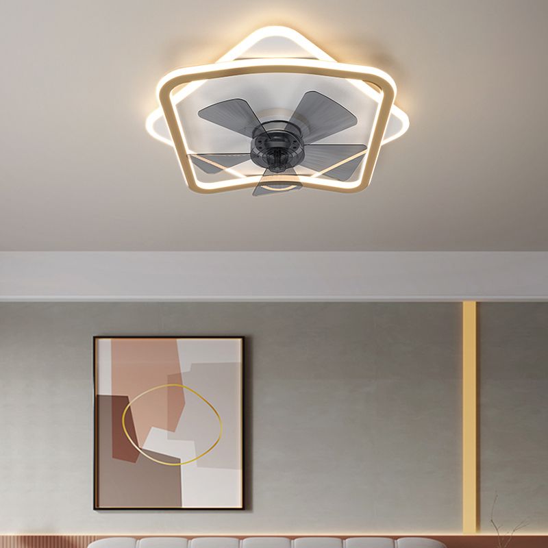 Weißer und goldener geometrischer Lüfter Licht Nordic Style LED Metal Semi Flush Deckenleuchte