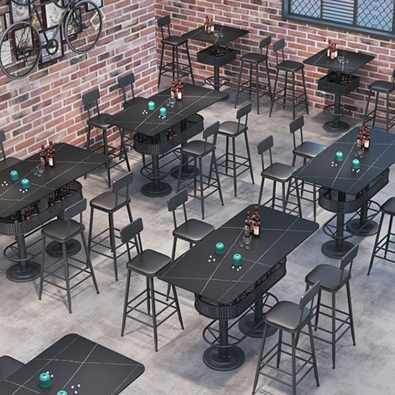1/2/3/5 Pieces Contemporary Sintered Stone Pub Table Set Fixed Table Counter Table
