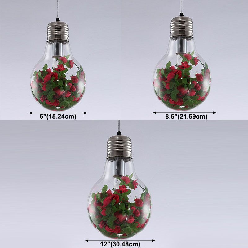 Lámpara de colgación de planta de forma de bombilla colgante moderna de lámpara (las decoraciones se envían al azar)
