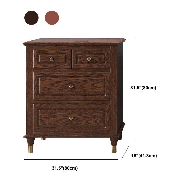 Bedroom Vertical Storage Chest Glam Wooden Chest with Drawers