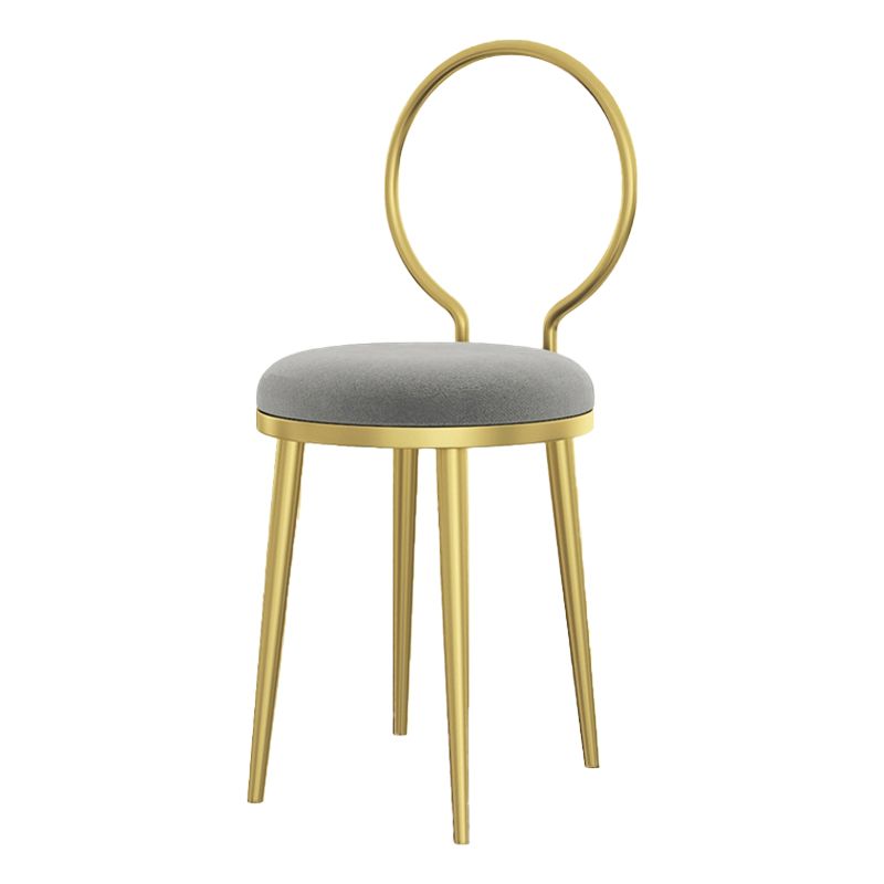 Silla de comedor de metal Glam, silla lateral de comedor con respaldo abierto sin brazos para uso doméstico