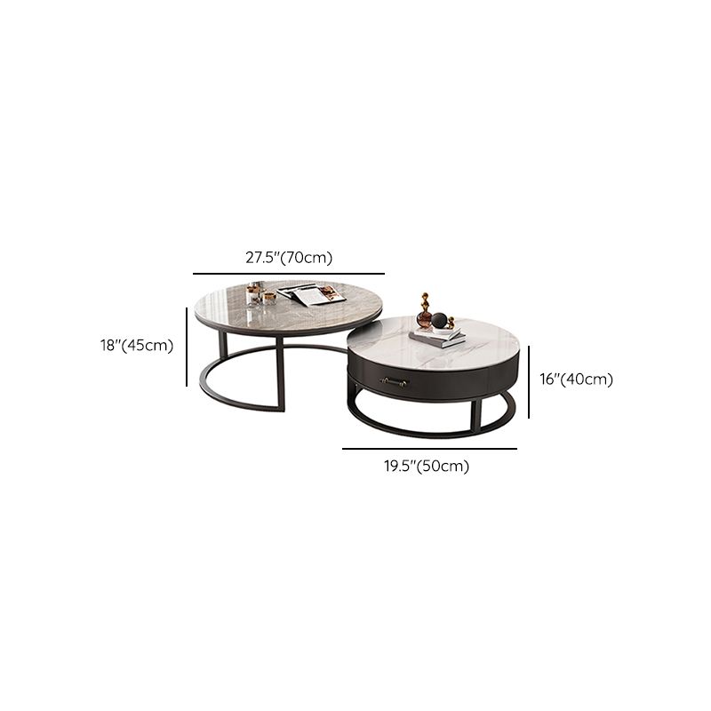 Slate Coffee Cocktail Table Frame Coffee or End Table with Storage Drawers