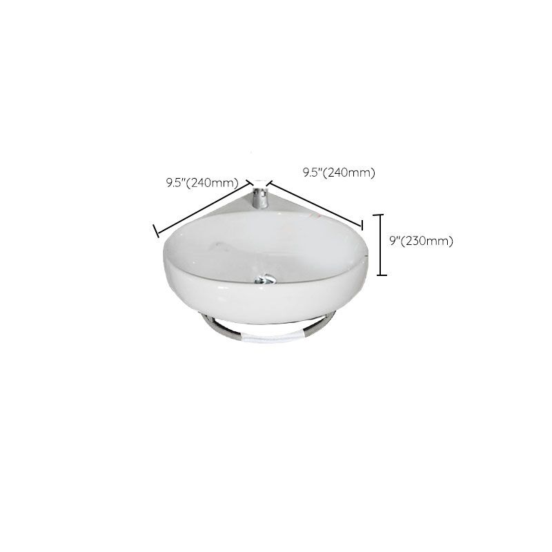 Bathroom Sink White Ceramic Wall-mounted Mirror Faucet Anti-spill Sink