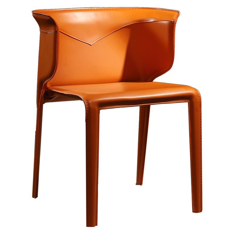 Contemporary Leather Dining Chair Arm Wingback Side Chair for Home Use