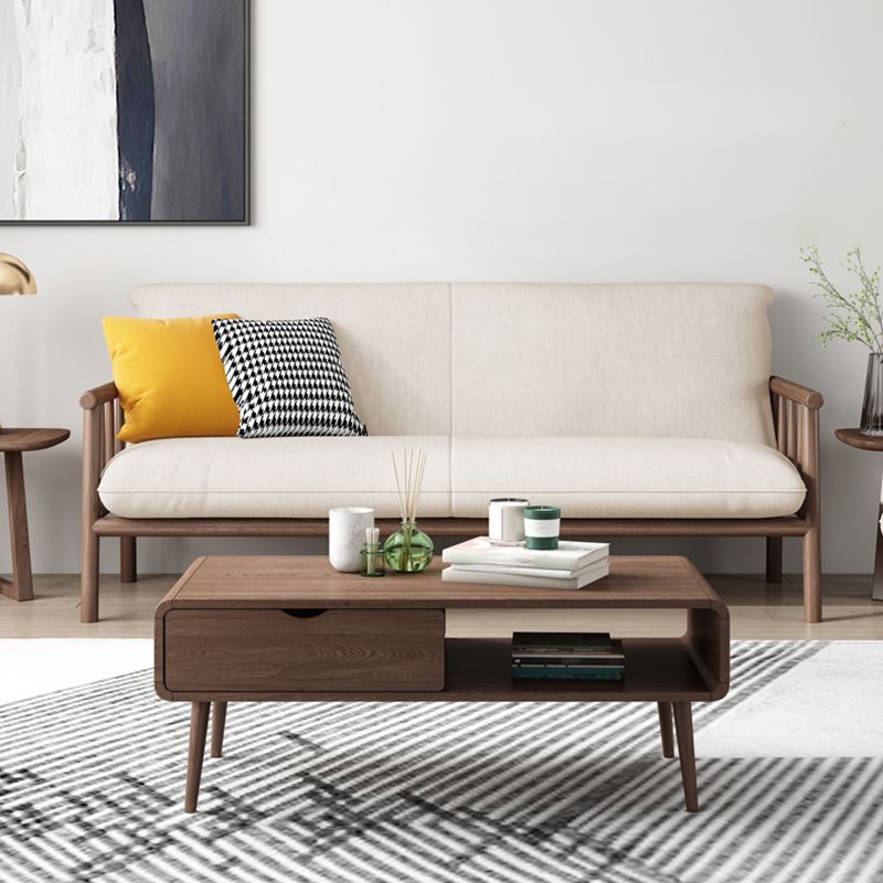 Modern Linen Sofa 28.7"W Tight Back Sofa with Rolled Arm for Living Room