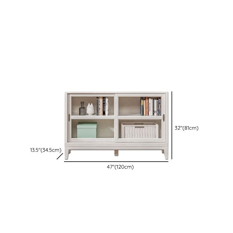 Standard White Bookcase Wooden Contemporary Bookshelf with Doors