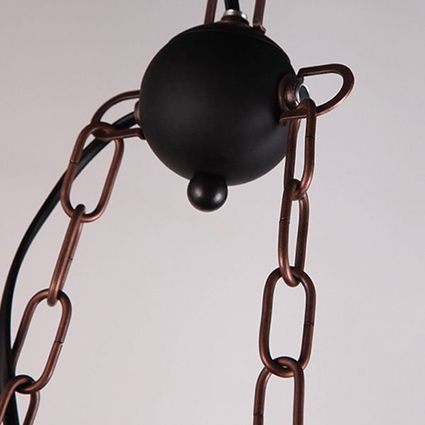 Rectangular Shape Pendant Light Modern Style Wood 6 Lights Hanging Lamp in Brown