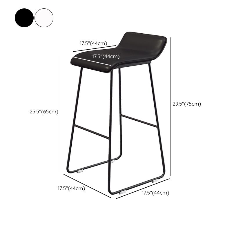 Contemporary Faux Leather Counter Stool Counter Height Bar Stool with Metal Legs