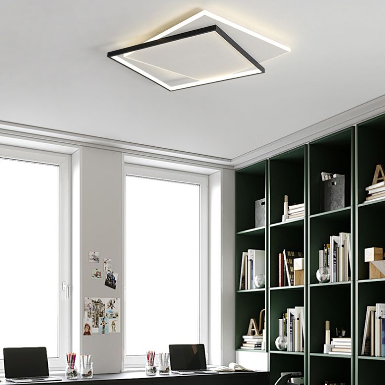 Moderne métal LED encastré luminaire salon géométrique plafond suspendu encastré