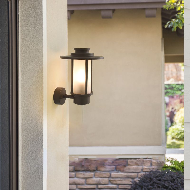 Retro Frosted Glass Shade Wall Light Geometric 1 Light Wall Sconce for Outdoors