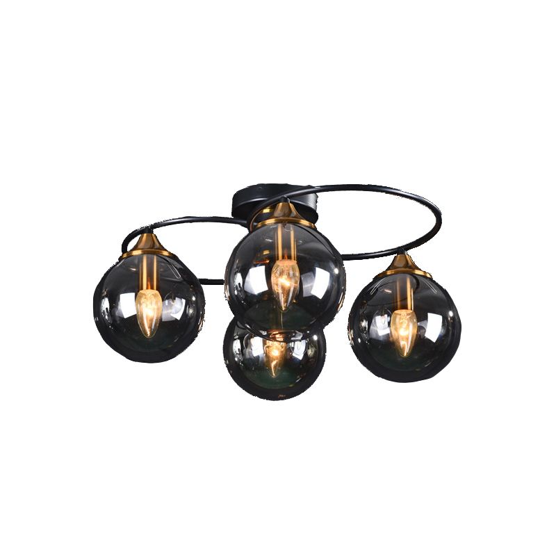 Contemporary Globe Flush Light Fixture Glass Flush Mount Ceiling Fixture