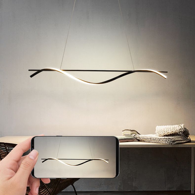 Modern Style Linear Shape Island Light Metal 1 Light Island Lighting Fixture