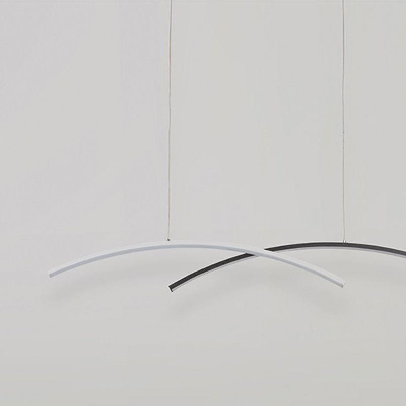 Contemporary Style Linear Shape Island Lights Metal 2 Light Island Light Fixtures