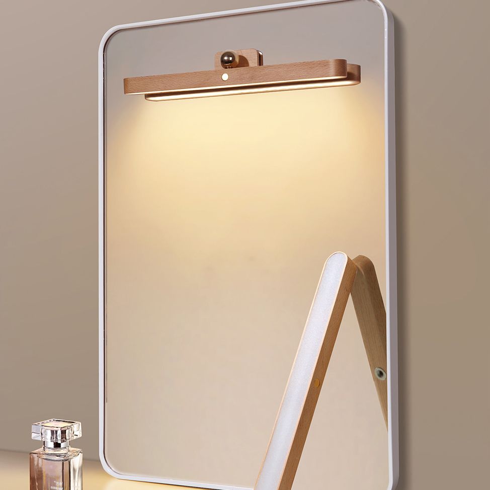 Eenvoud langwerpige ijdelheid spiegelverlichting houten muur verlichtingsarmaturen voor badkamer