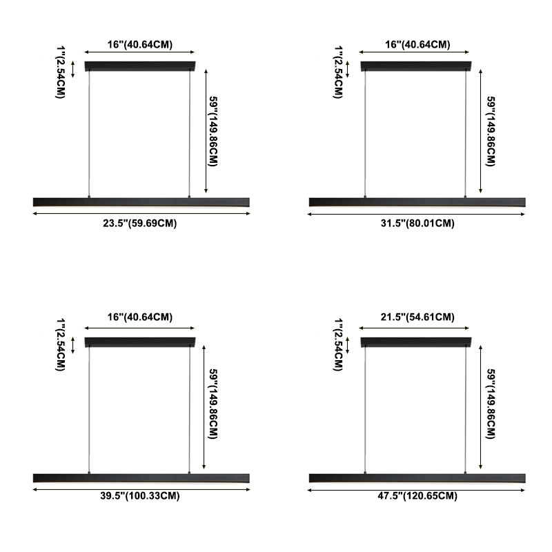 Nordic Modern Hanging Lightture Room Dining Room LED simple rectangle Pendant Lumière