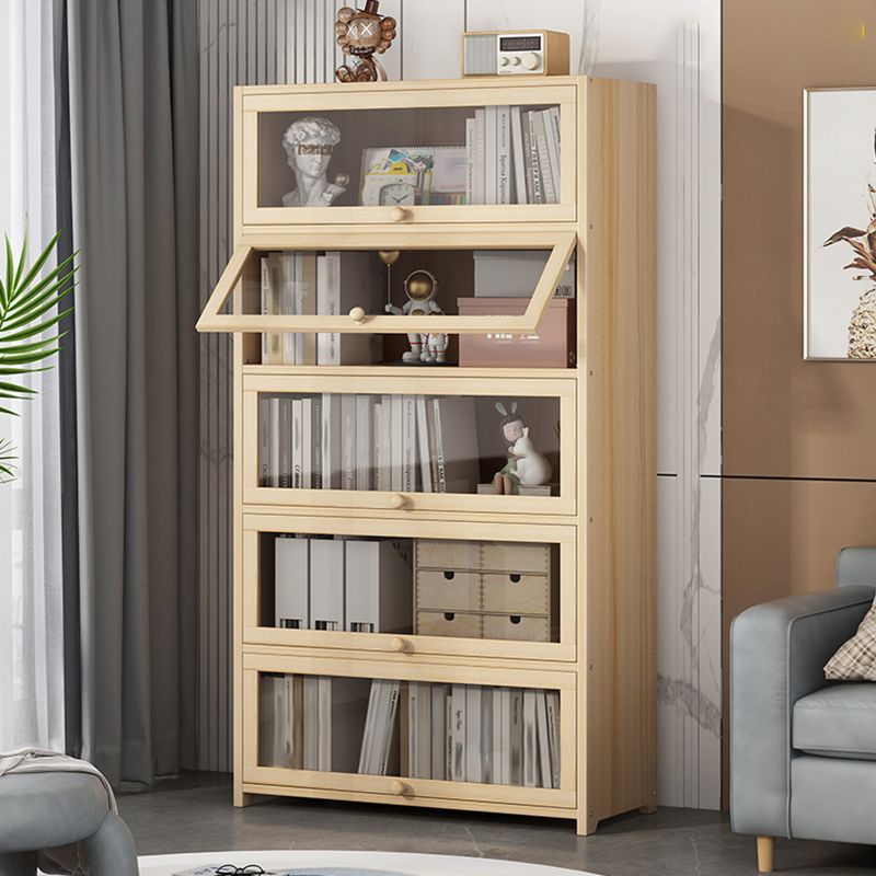 Contemporary Bookshelf Standard Wooden Closed Back Bookcase with Shelves